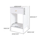 Nightstand With Drawer And Open Shelf, Scalloped Edge Bedside Table