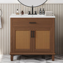 Bathroom Vanity With Ceramic Sink, Modern Free Standing Cabinet With Soft Close Drawers by HouseOfZazla