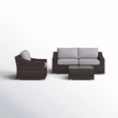 Outdoor Wicker Conversation Set With Cushions, All Weather by HouseOfZazla