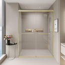 Double Sliding Shower Door, Semi-Frameless Bypass Bathroom Sliding Door With 1/4" (6 Mm) Tempered Glass For Walk-In Shower by HouseOfZazla