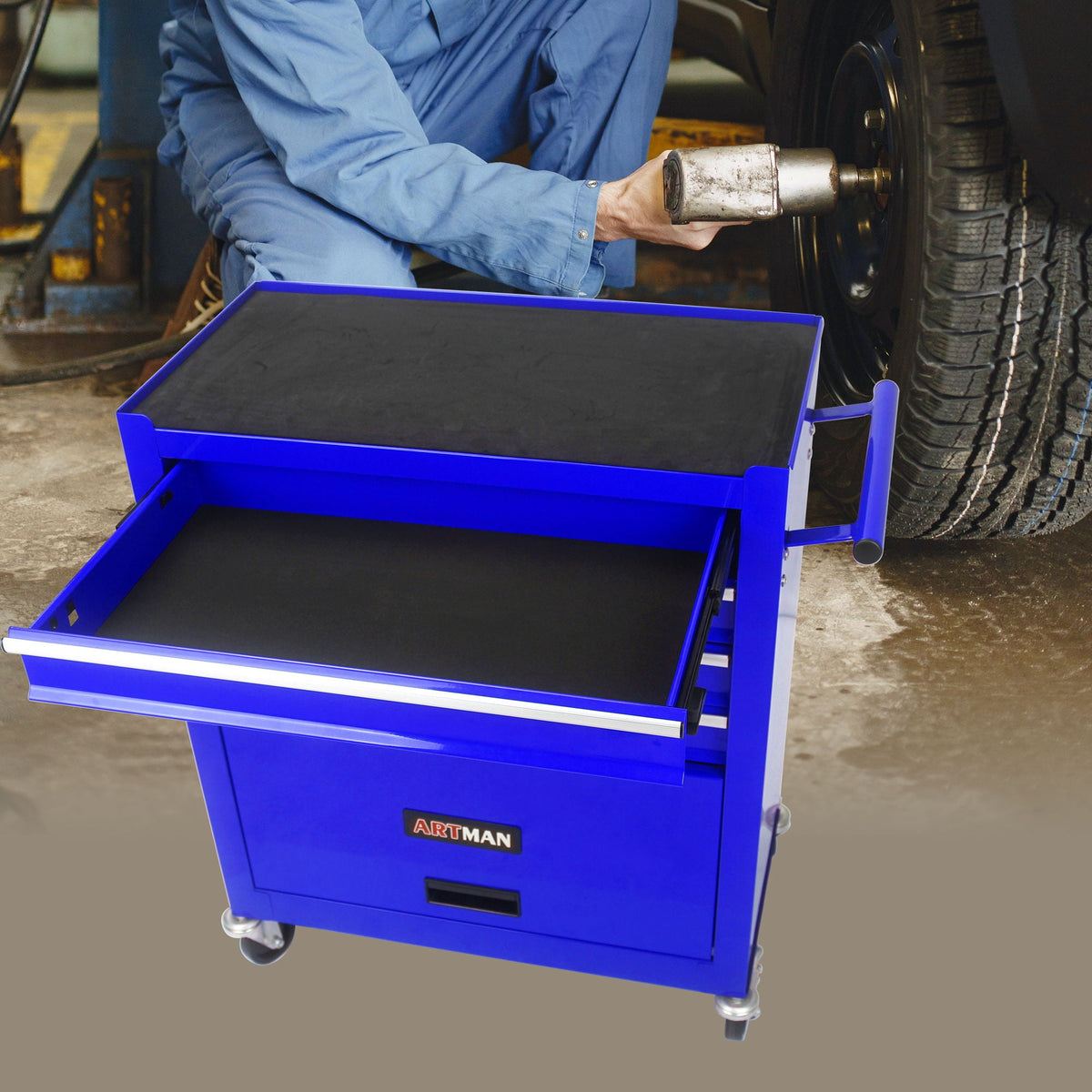 4 Drawers Multifunctional Tool Cart With Wheels, photo 38 of 38
