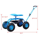 Rolling Garden Scooter Cart Seat With Wheels, 360 Swivel Seat, Tool Tray by HouseOfZazla