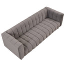 89" Modern Sofa Dutch Fluff Upholstered sofa with solid wood legs, buttoned tufted backrest,gray