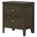Clement - 2 Drawer Nightstand Bedside Table - Espresso by HouseOfZazla