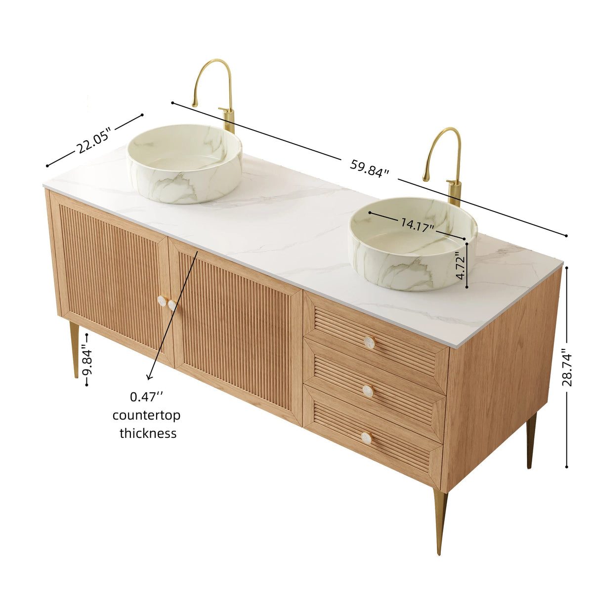 Munin 60" Bathroom Vanity with Sink, photo 5 of 5