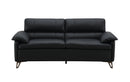 Eilene - Top Grain Leather Loveseat - Black by HouseOfZazla