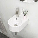 Modern Rectangle Wall Mount Bathroom Sink With Single Faucet Hole - White by HouseOfZazla