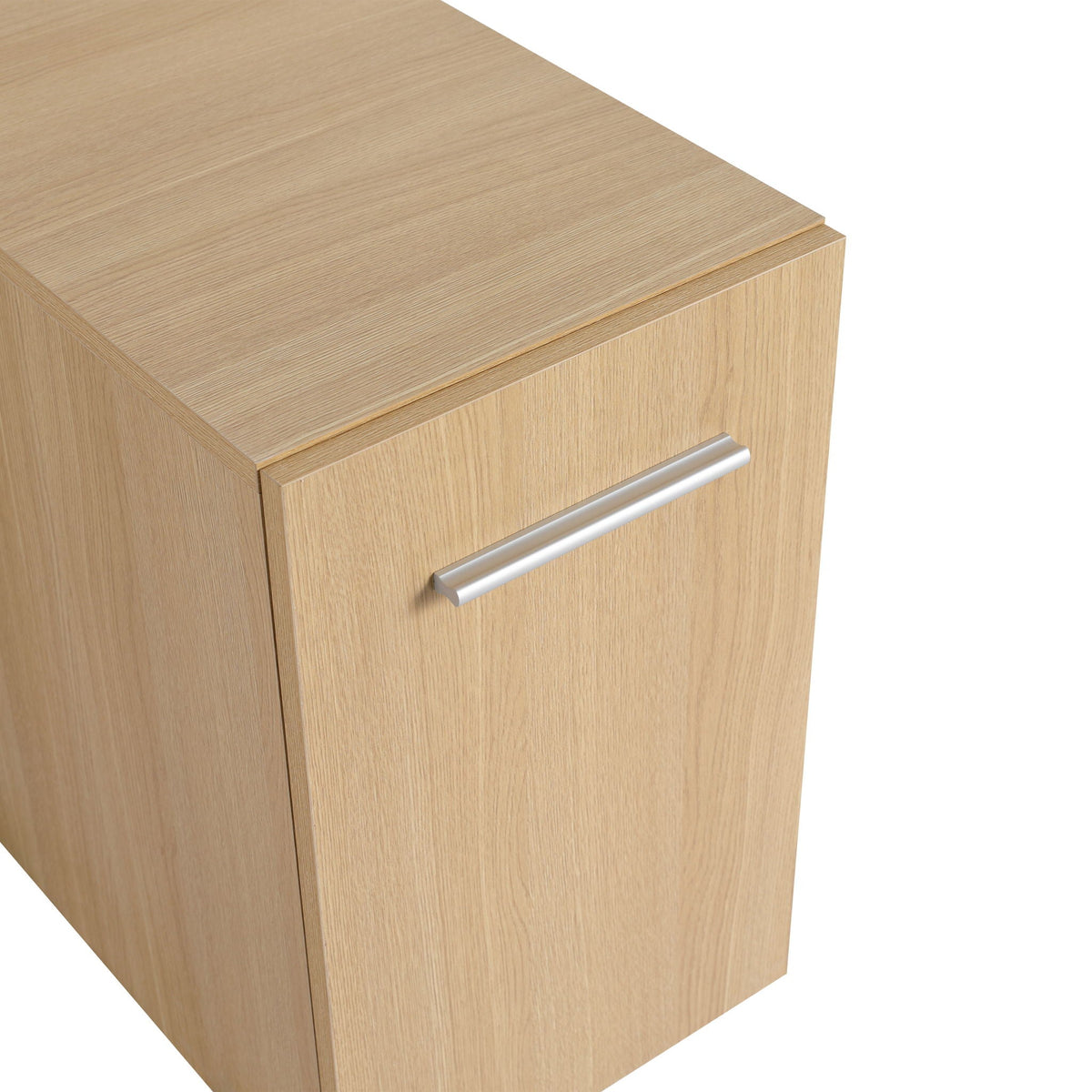 Floating Bathroom Vanity Single Door Base Cabinet, Wall Mounted Storage - Light Oak, photo 18 of 18