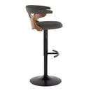 Gardenia - Contemporary Adjustable Barstool, Swivel With Rounded T Footrest (Set of 2) by HouseOfZazla