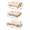 Outdoor Patio Daybed Sofa, 3 Seat Sofa With Foldable Arm 4 Back Pillows by HouseOfZazla