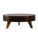 Round Retro Coffee With Solid Wood Legs by Unique Piece Furniture