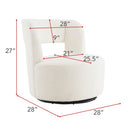Swivel Comfy Round Barrel Chair With Soft Teddy Fabric For Living Room by HouseOfZazla