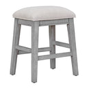 4-piece Dining Bar Table Set with 3 Upholstered Stools, Multifunctional Dining Table with 3 Drawers (Gray)