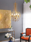 4 Light Chandelier, Hanging Light Fixture With Adjustable Chain For Kitchen, Bulb Not Included - Gold by HouseOfZazla