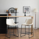 Vintage Style Armless Industrial Counter Stool Set of 2
