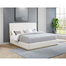 Talbot - Eastern King Platform Bed With Elevated Headboard - Cream by HouseOfZazla