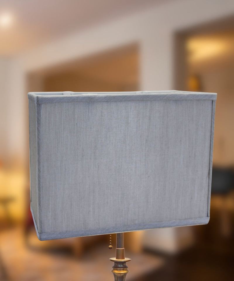 7"W x 9"H Rectangular Drum Lampshade Bavarian Gray