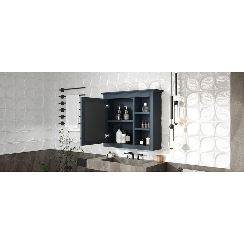 30" x 28" Medicine Cabinet, Wall Mounted Bathroom Storage Cabinet, Modern Bathroom Wall Cabinet with Mirror,Medicine Cabinet, Mirror Cabinet with 3 Open Shelves (Not Include Bathroom Vanity)