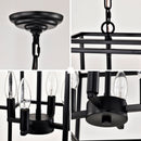 4 Light Metal Lantern Tiered Pendant Hanging Light Fixtures, Industrial Farmhouse Adjustable Height Chandeliers For Dining Room Hallway Foyer Entryway (E12 Bulbs Not Included) by HouseOfZazla