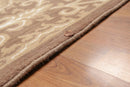 6' x 9' Hand Knotted Damask Wool & Bamboo Silk Area rug Brown