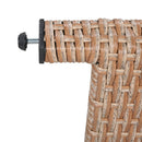 5-Piece Outdoor Patio Rattan Sofa Set, Sectional PE Wicker L-Shaped Garden Furniture Set with 2 Extendable Side Tables, Dining Table and Washable Covers for Backyard, Poolside, Indoor, Brown