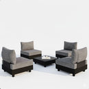 Patio Sectional Set With Modular Armless Chairs And Coffee Table - Gray by HouseOfZazla