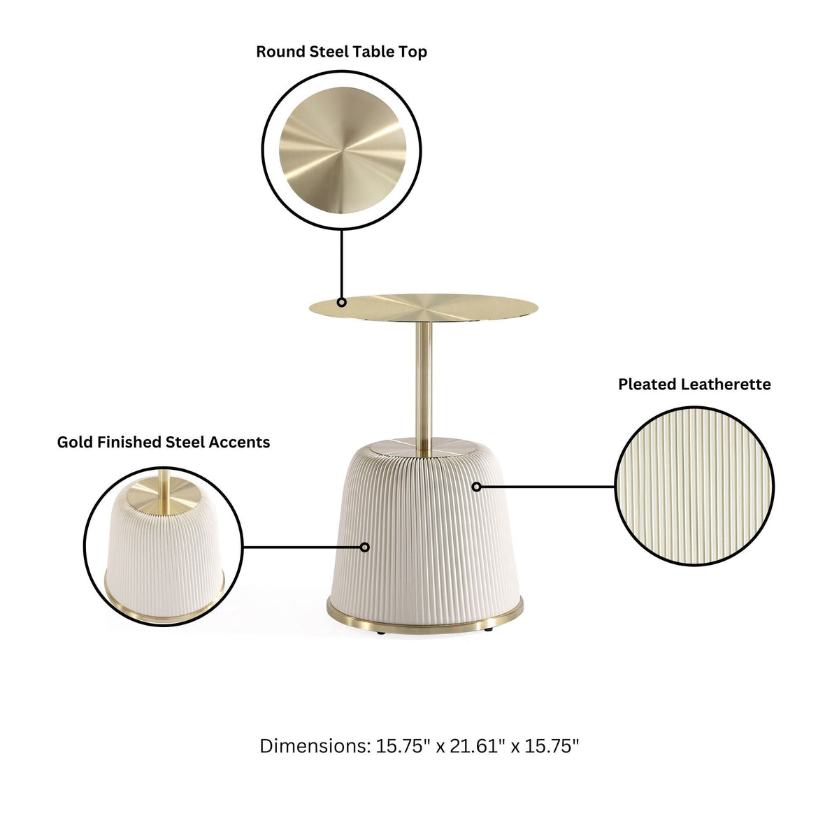 Anderson - Upholstered End Table With Round Top, photo 16 of 16