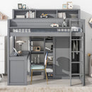 Loft Bed With Built In Desk, Storage Shelves, And Wardrobe by HouseOfZazla