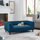 Modern Rectangular Pet Sofa With Backrest And Armrests For Small And Medium Dogs, Soft Cushion by HouseOfZazla