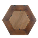 Hexagon Mirror With Natural Wood Frame, Wall Decor For Living Room Bathroom Hallway by HouseOfZazla