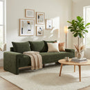 Algora 84.5 in. 3 Seater Modern Upholstered Velvet Sofa, Moss by HouseOfZazla