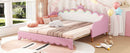 Extending Daybed With LED Lights, Modern Upholstered Princess Daybed With Crown Headboard by HouseOfZazla