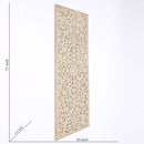 Floral Hand Carved Mandala Rectangle Wall Decor With Mirror - Antique Brown / White by Unique Piece Furniture