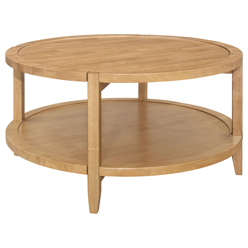 Camillo 3-piece Round Coffee and End Table Set Maple, photo 7 of 7