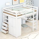 Loft Bed With Built In Wardrobe, Shelves And Drawers by Unique Piece Furniture