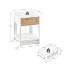 15.75" Rattan End Table With Drawer, Modern Nightstand, Side Table For Living Room, Bedroom by Unique Piece Furniture