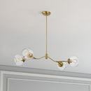 Jewel - 4 Lights Chandelier Ceiling Hanging Light Fixture - Clear / Gold