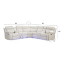 Lacrosse - Power Reclining Sectional Sofa & Bluetooth Speakers, LED Lights, Console Storage, Cup Holders And USB Charging - Beige by HouseOfZazla