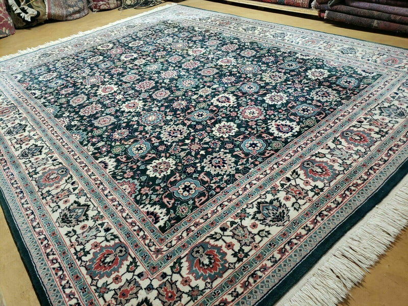 8' X 10' Handmade Indian Oriental Wool Rug Carpet Organic Dye Forest Green Nice