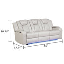 Benz - Power Reclining Sofa With LED Lighting by HouseOfZazla