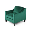 Green Velvet Upholstered Club Chair