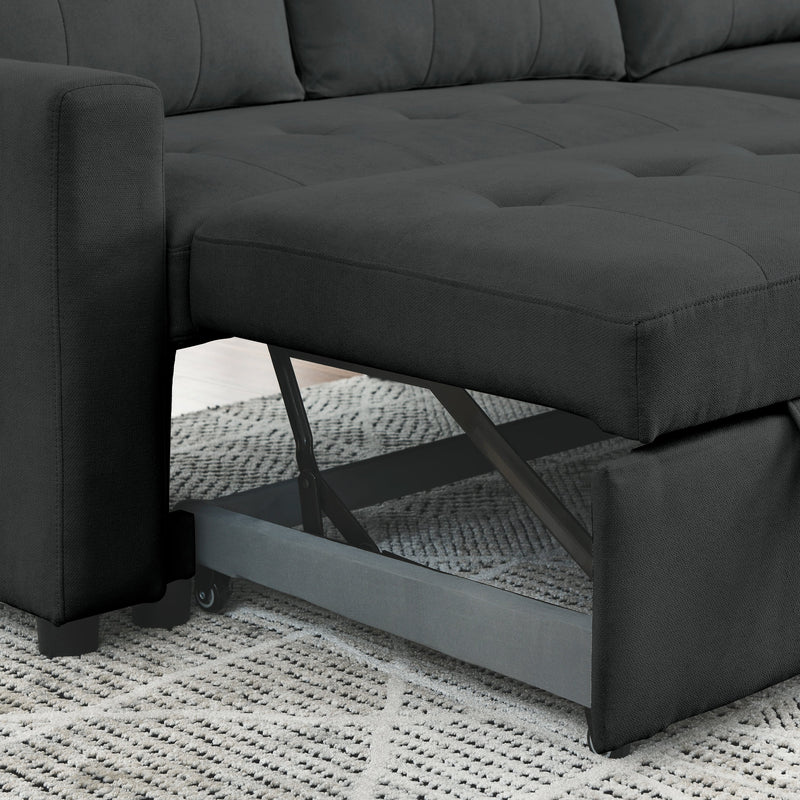 78.5" Sleeper Sofa Bed Reversible Sectional Couch with Storage Chaise and Side storage bag for Small Space Living Room Furniture Set