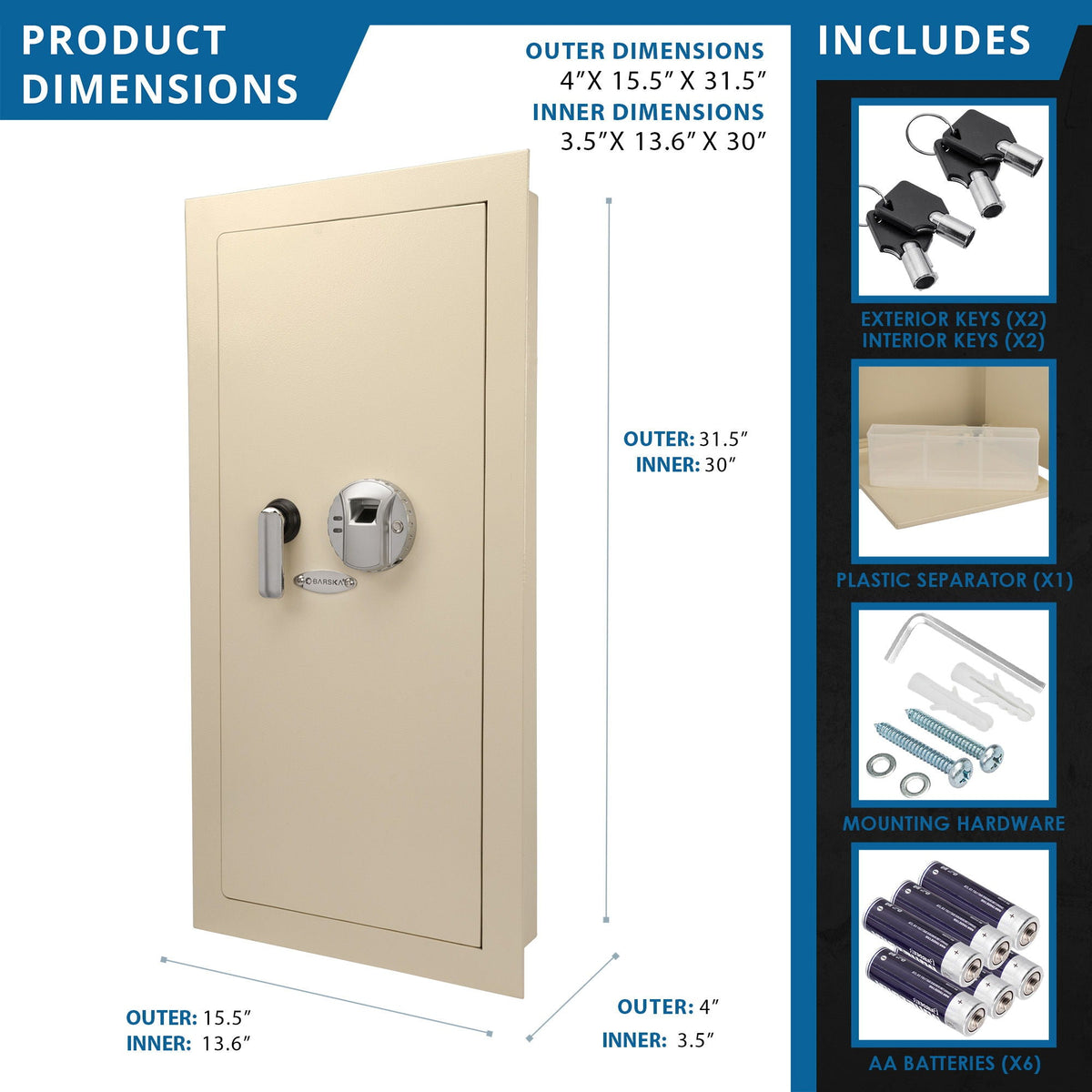 Durable Biometric Wall Safe, photo 23 of 23