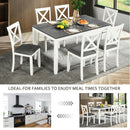 6 Pieces Kitchen Dining Set, Rectangular Wooden Dining Table With 4 Chairs And A Bench by Unique Piece Furniture