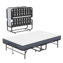Twin Wide Folding Bed For Tall People, Extra Long & Wide Rollaway With Memory Foam, Heavy-Duty Capacity Guest, Spacious Portable Cot - Black by HouseOfZazla