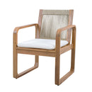 2-Piece Outdoor Dining Chairs Set: Acacia Wood with Rope Back by HouseOfZazla