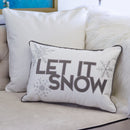 Nneka Let It Snow White Velvet Lumbar Pillow with Insert 14x20