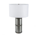 D16x24.4" Hammered Iron Table Lamp with Mango Wood