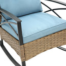 3pcs Rocking Rattan Chair Set in Grey by HouseOfZazla