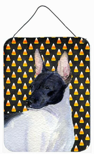 Rat Terrier Candy Corn Halloween Portrait Wall or Door Hanging Prints